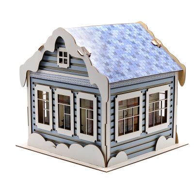 Новогодний дом - упаковка новогодняя из дерева-2