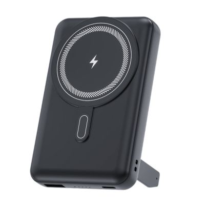 Магнитный внешний аккумулятор Axion с беспроводной зарядкой (15W), 10000 Mah, черный-0