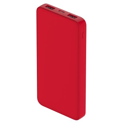 Внешний аккумулятор Polus, 10000 Mah, софт-тач покрытие, красный-0