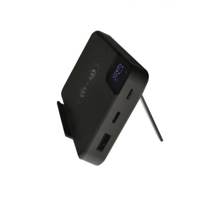 Внешний аккумулятор gPro QI, с беспроводной зарядкой 10.000 mAh, черный-1