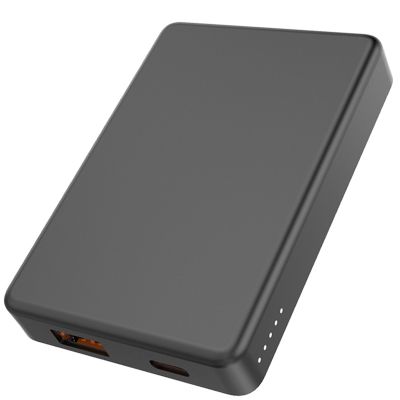 Магнтиный внешний аккумулятор Magnetic с беспроводной зарядкой (5W), 5000 Mah, черный-2