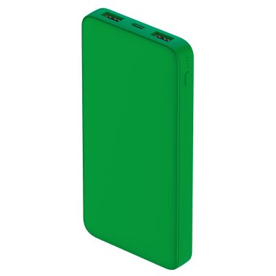 Внешний аккумулятор Polus, 10000 Mah, софт-тач покрытие, зеленый-0