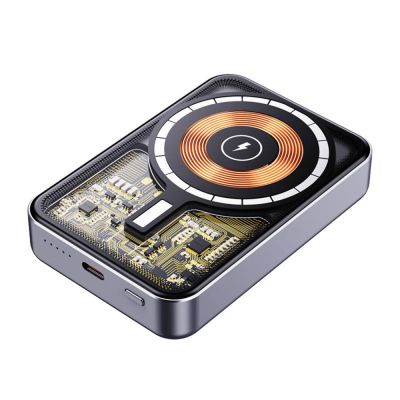 Магнитный внешний аккумулятор Proton с беспроводной зарядкой (15W), 10000 Mah, графитовый-1