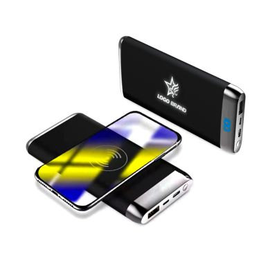 Внешний аккумулятор Wolfrock с беспроводной зарядкой soft-touch покрытием, 10000 mAh, черный-1