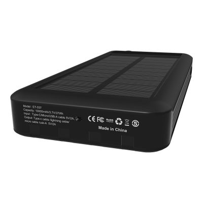 Внешний аккумулятор Xyron с солнечной панелью, 10000 mAh, черный-2