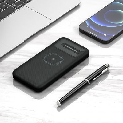 Внешний аккумулятор Odyssey, 10000 mAh с беспроводной зарядкой, черный-1