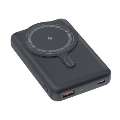 Магнитный внешний аккумулятор Axion с беспроводной зарядкой (15W), 10000 Mah, черный-1