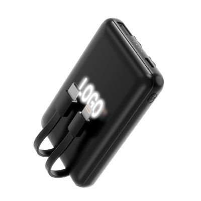 Внешний аккумулятор Eron с подсветкой гравировки, 5000 mAh, чёрный/белый-0
