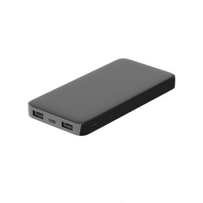 Внешний аккумулятор Polus, 10000 Mah, софт-тач покрытие, черный-1