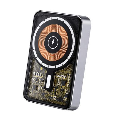 Магнитный внешний аккумулятор Proton с беспроводной зарядкой (15W), 10000 Mah, графитовый-0