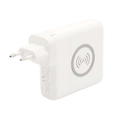 Внешний аккумулятор Gemini с беспроводной зарядкой и сетевым адаптером, 10000 mAh, белый-2