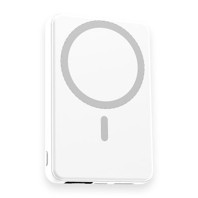 Магнитный внешний аккумулятор Quantum с беспроводной зарядкой (15W), 10000 Mah, белый-1
