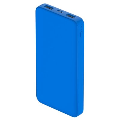 Внешний аккумулятор Polus, 10000 Mah, софт-тач покрытие, светло синий-0