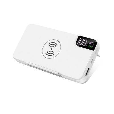 Внешний аккумулятор gPro QI, с беспроводной зарядкой 10.000 mAh, белый-0