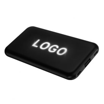 Внешний аккумулятор Kugo, 10000 mAh с подсветкой гравировки, черный-2