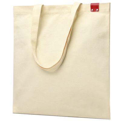 Сумка для покупок IVORY 325 г/м² с PU нашивкой, красный-0