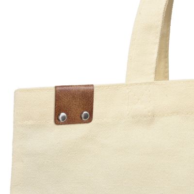 Сумка для покупок IVORY 325 г/м² с PU нашивкой, коричневый-2