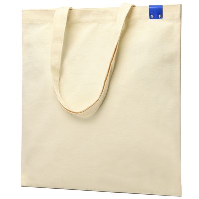 Сумка для покупок IVORY 325 г/м² с PU нашивкой, синий-0