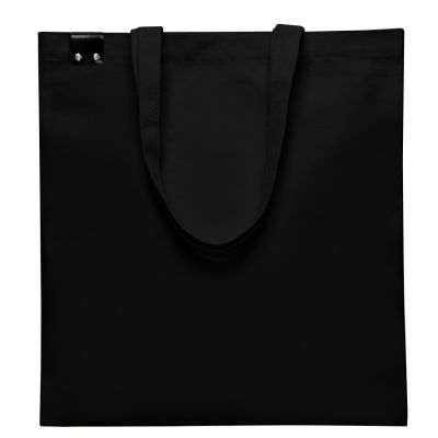 Сумка для покупок IVORY 325 г/м² с PU нашивкой, чёрный/чёрный-1