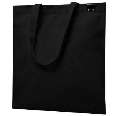Сумка для покупок IVORY 325 г/м² с PU нашивкой, чёрный/чёрный-0