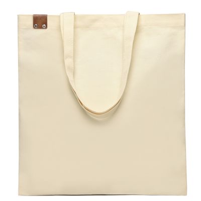 Сумка для покупок IVORY 325 г/м² с PU нашивкой, коричневый-1