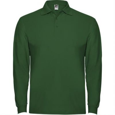 Футболка поло ESTRELLA L/S мужская, БУТЫЛОЧНЫЙ ЗЕЛЕНЫЙ L-0