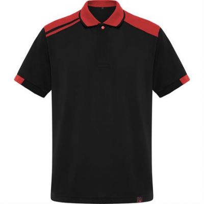 Футболка поло SAMURAI мужская, ЧЕРНЫЙ/КРАСНЫЙ 2XL-0