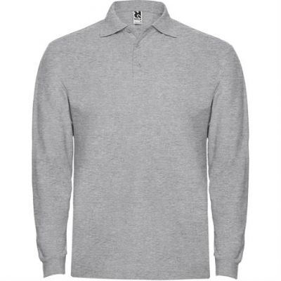 Футболка поло ESTRELLA L/S мужская, ПЁСТРЫЙ СЕРЫЙ L-0