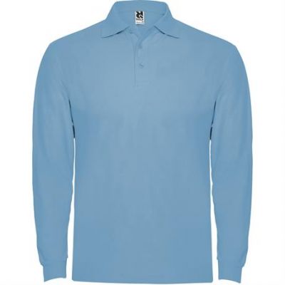 Футболка поло ESTRELLA L/S мужская, НЕБЕСНО-ГОЛУБОЙ M-0