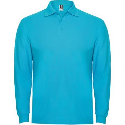 Футболка поло ESTRELLA L/S мужская, БИРЮЗОВЫЙ L-0