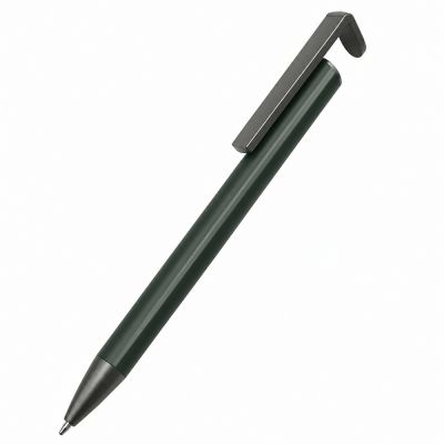 Ручка металлическая Norda с подставкой для телефона, тёмно-зелёный-0