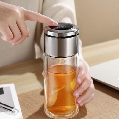 Термос стеклянный для чая Sabi  cо светодиодным дисплеем-1