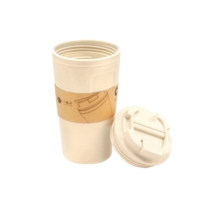 Бутылка для воды Eco water из бамбукового волокна , бежевая-4