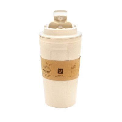 Бутылка для воды Eco water из бамбукового волокна , бежевая-3