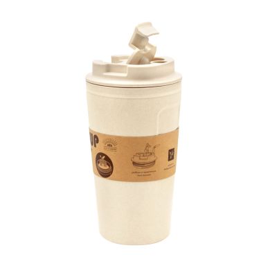 Бутылка для воды Eco water из бамбукового волокна , бежевая-2