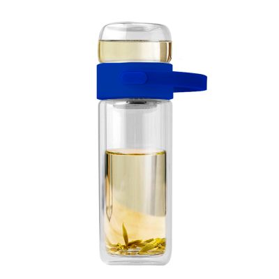 Бутылка Easy pot из боросиликатного стекла с инфьюзером, синяя-0