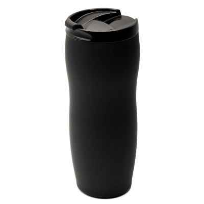 Термокружка с двойной стенкой Softex, черная-0