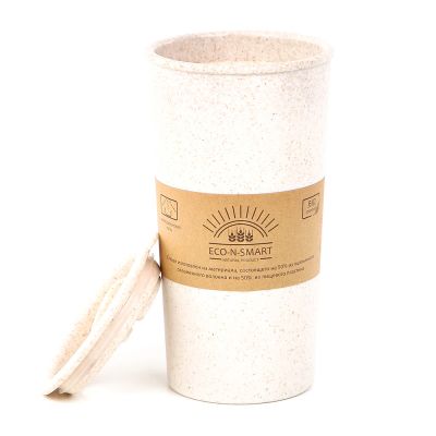 Термостакан с двойной стенкой Flathat, бежевый-1