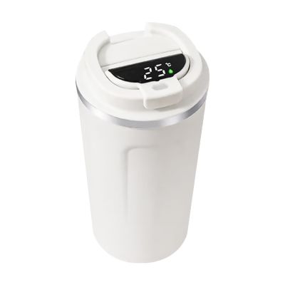 Термокружка Moon с дисплеем, 380мл, белая-0