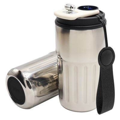 Термокружка Ashly To Go, серебристая/чёрная-0