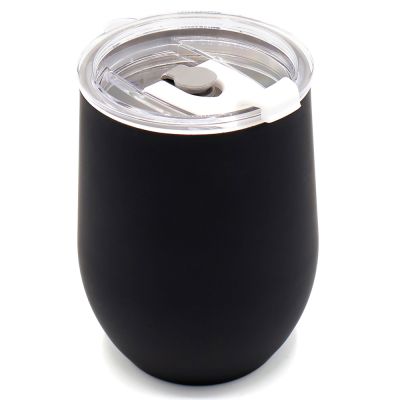 Термокружка с двойной стенкой SOFTO To Go софт-тач, черная/белая-0