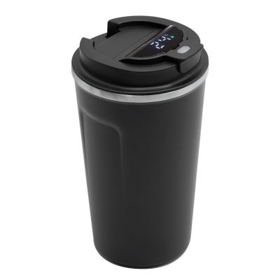 Термокружка Moon с дисплеем, 380мл, черная-0