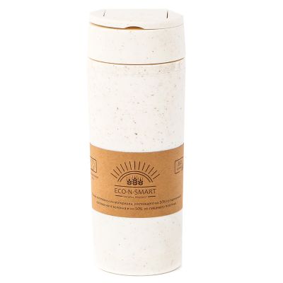 Термостакан с двойной стенкой Smile, бежевый-0