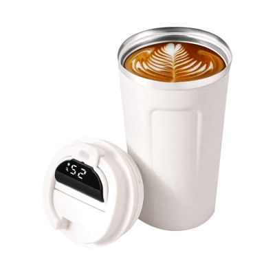 Термокружка Moon с дисплеем, 380мл, белая-1