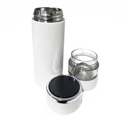 Термос Amber с инфьюзером и дисплеем, белый-2