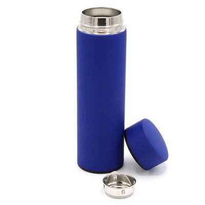 Термос Bronx софт-тач, синего цвета-1