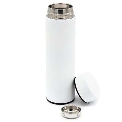 Термос Bronx софт-тач, белого цвета-1