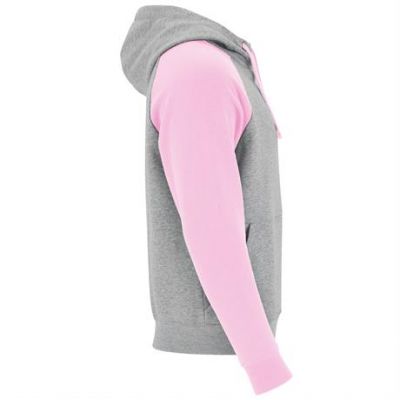Двухцветное Толстовка BADET унисекс, ПЁСТРЫЙ СЕРЫЙ/СВЕТЛО-РОЗОВЫЙ 3XL-3