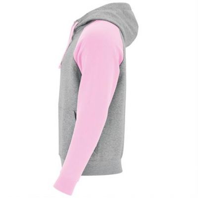 Двухцветное Толстовка BADET унисекс, ПЁСТРЫЙ СЕРЫЙ/СВЕТЛО-РОЗОВЫЙ 3XL-2