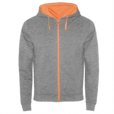 Толстовка FUJI мужская, HEATHER GREY/FLUOR ORANGE M-0